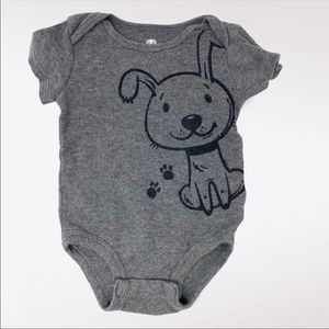 ROCOCO | 3/$15 Gray Diaper Tshirt With Puppy